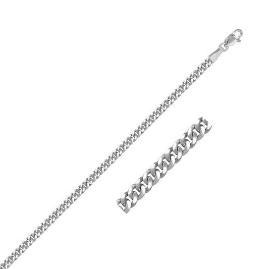 Gourmettekette aus 14K Weißgold (2,80 mm)