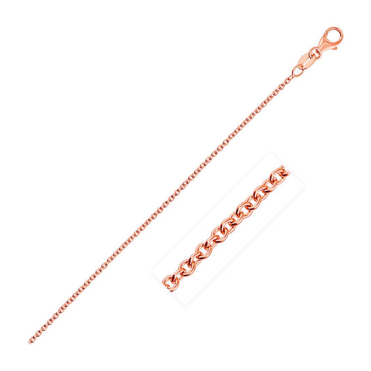14k Roségold Rund-Kabelketten (1,25 mm)