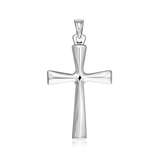 Silberanhänger gewölbtes, abgerundetes Kreuz