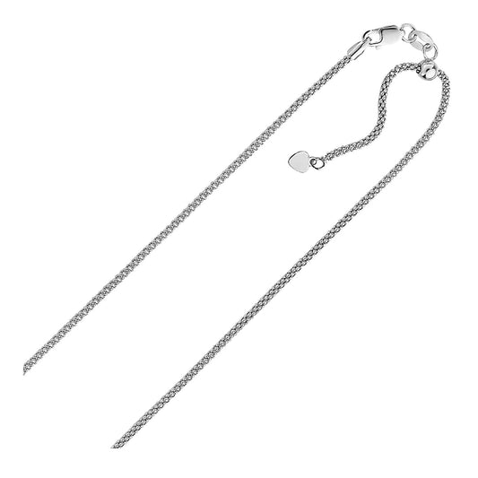 Sterlingsilber 0,8 mm verstellbare Popcornkette (0,80 mm)
