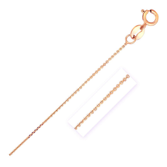 Chaîne maille forçat diamantée en or rose 14 carats (0,68 mm)