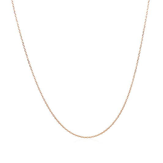14k Rose Gold Diamond Cut Cable Link Chain (0.68 mm) - ThisandThatShoppe