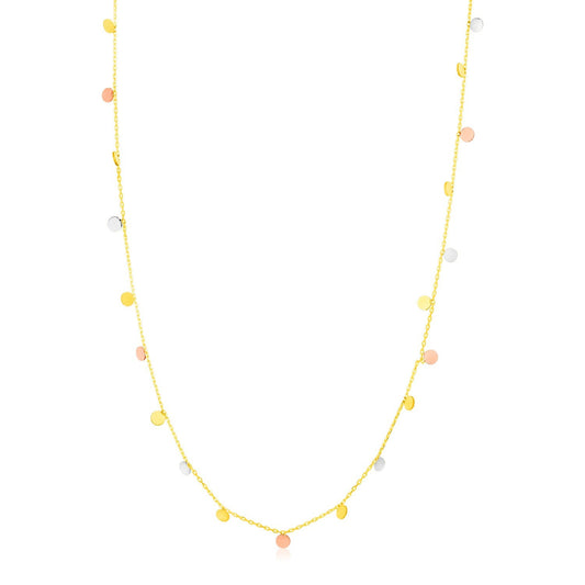 Collier 3 ors 14 carats avec cercles pendants