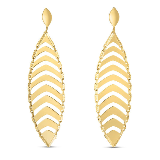 Ohrringe aus 14 Karat Gelbgold mit Blättern