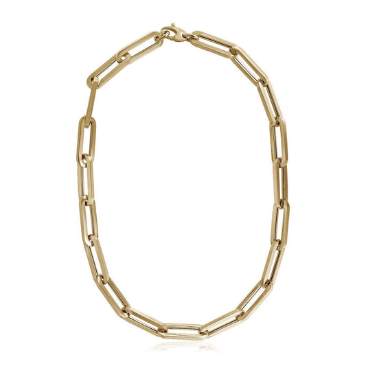 14 Karat Gelbgold extra breite Gliederkette Halskette