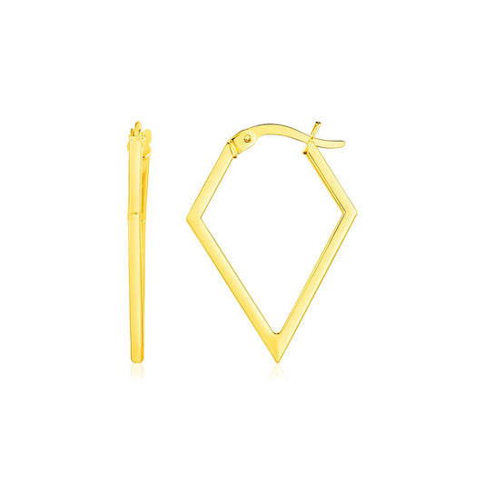 14K Gelbgold Creolen mit Diamantmotiv