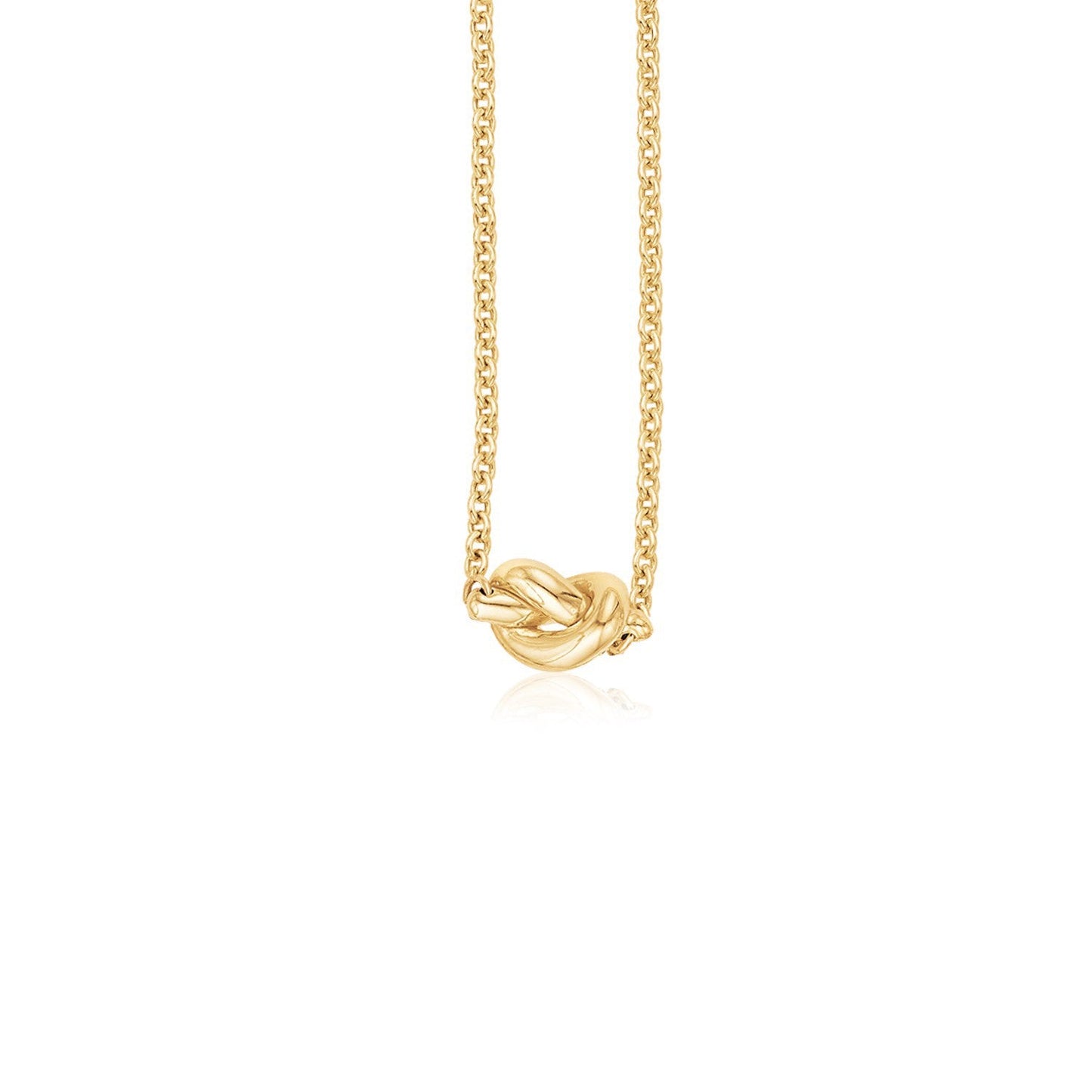14 Karat Gelbgold Halskette mit poliertem Knoten
