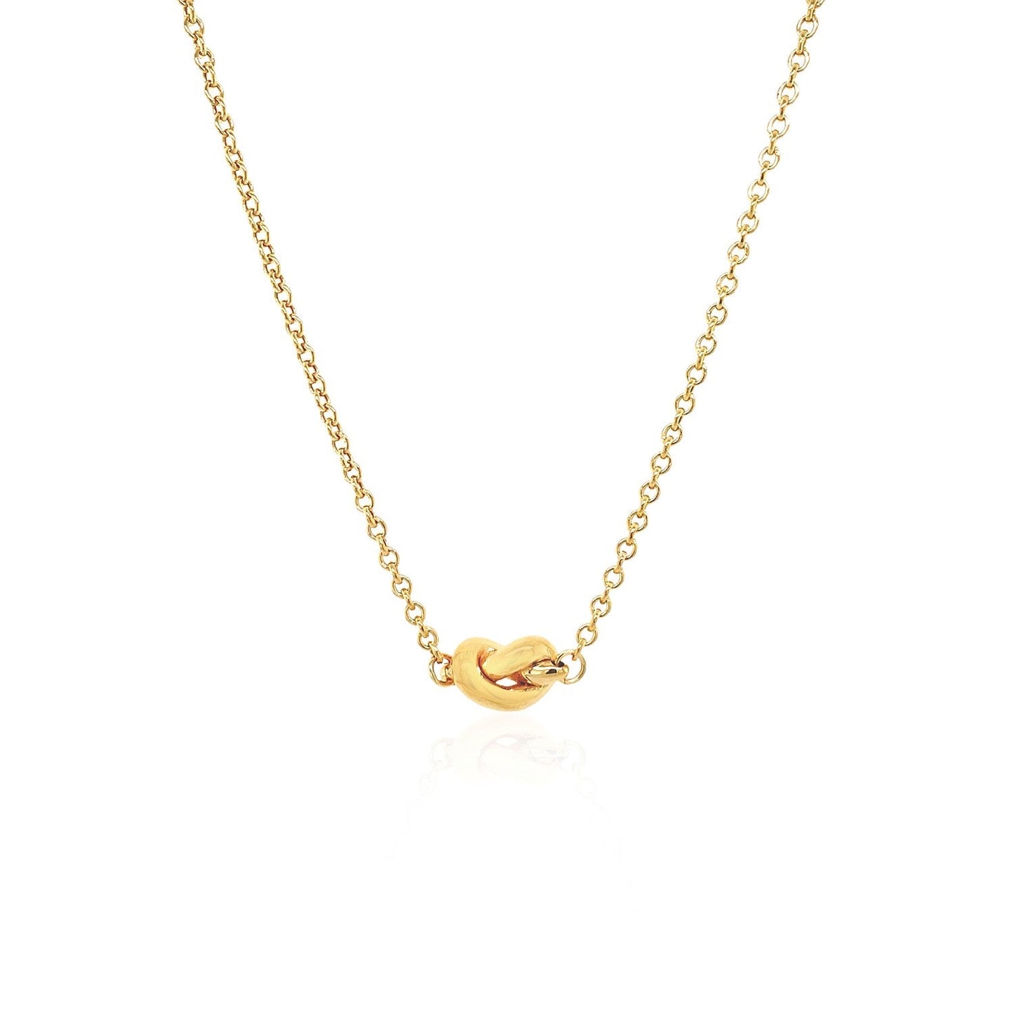 14 Karat Gelbgold Halskette mit poliertem Knoten