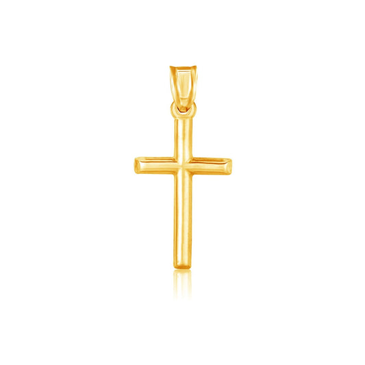 14K Gelbgold Hochglanz Kreuzanhänger
