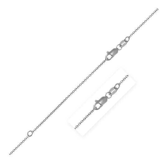 Verlängerbare Kabelkette in 14 Karat Weißgold (1,10 mm)