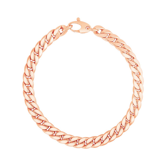 14K Roségold Cuban Link Armband (5,90 mm)