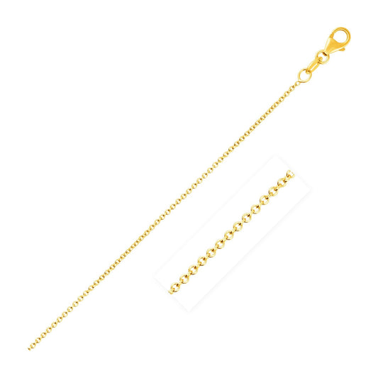 14K Gelbgold Rundanker-Kette (1,1 mm)