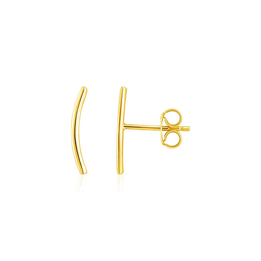 Ohrstecker 14 Karat Gelbgold, gebogen, zum Hochklettern