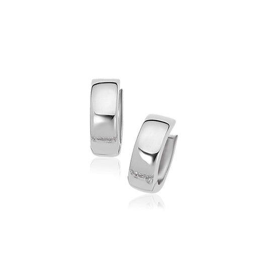 Boucles d'oreilles créoles douces en or blanc 10 carats