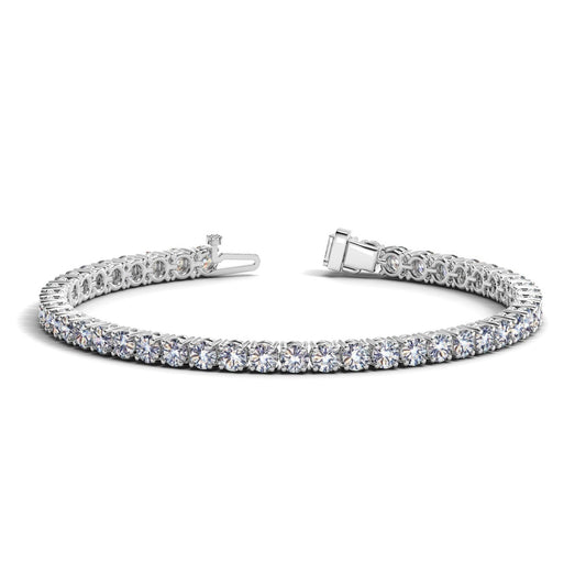 Tennisarmband mit runden, im Labor gezüchteten Diamanten aus 14k Weißgold (8 Karat F/G VS2/SI1)