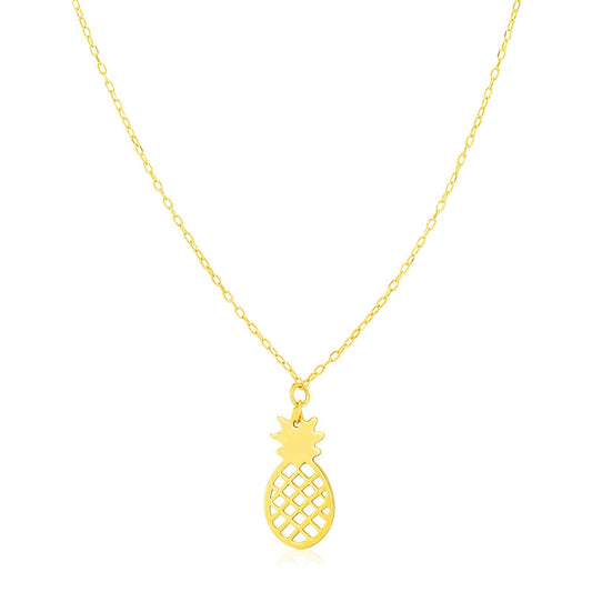Halskette aus 14 Karat Gelbgold mit Ananas