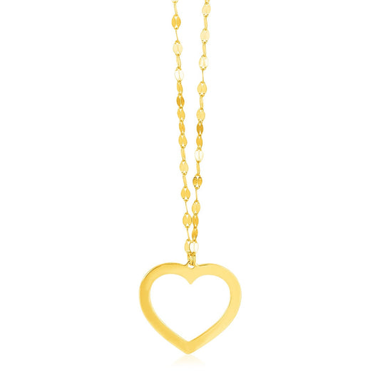 14 Karat Gelbgoldkette mit reversiblem Herzanhänger