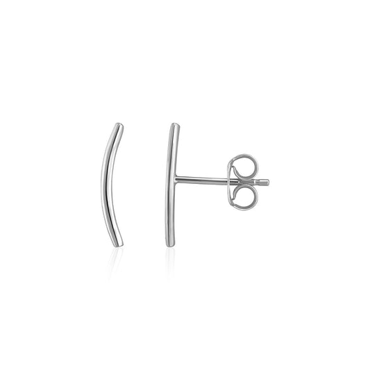 14K Weißgold Curve Climber Ohrstecker