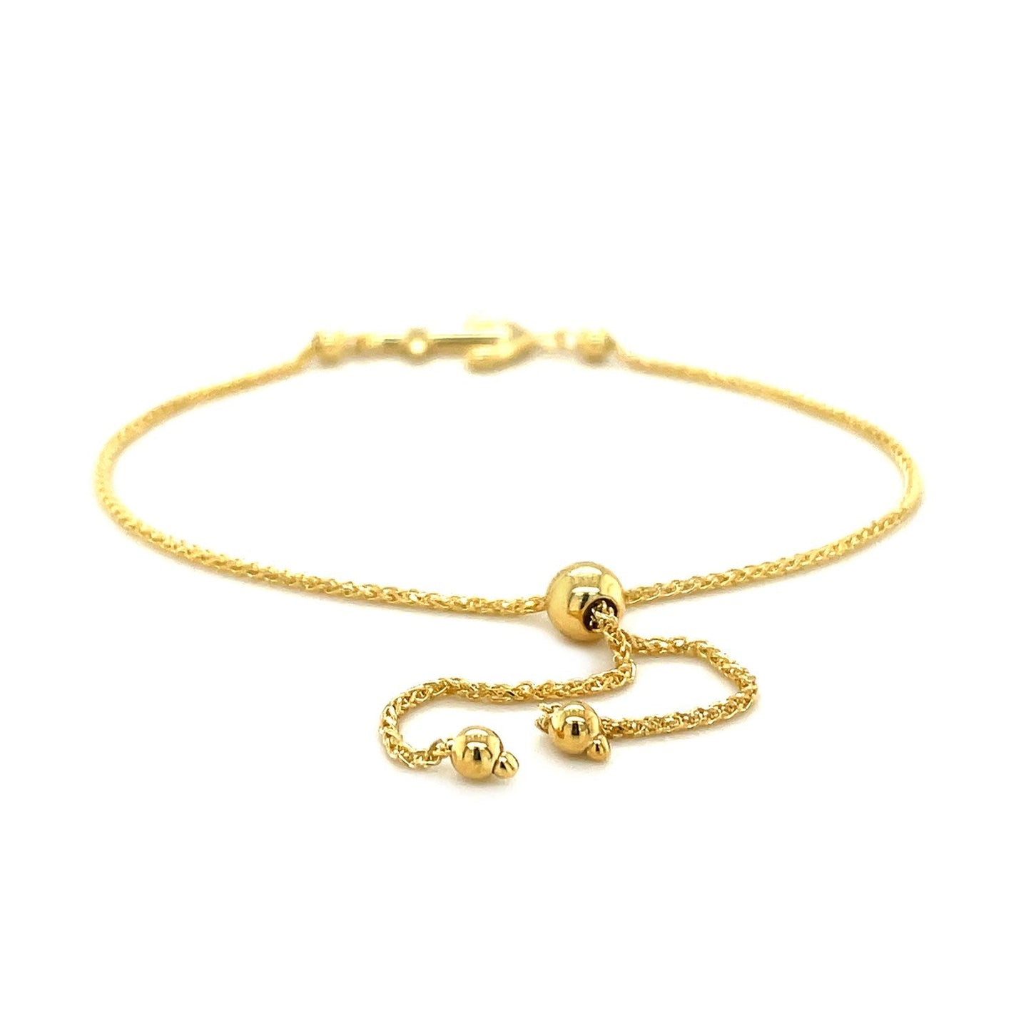 Verstellbares Lariat-Armband aus 14 Karat Gelbgold mit Anker-Design