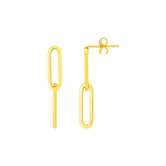 Ohrringe mit Gliederkette im Paperclip-Design aus 14K Gelbgold