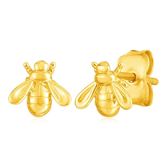 Ohrstecker Biene aus 14 Karat Gelbgold