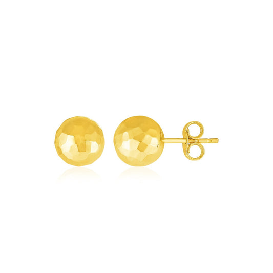 Ohrstecker aus 14 Karat Gelbgold mit facettierter Struktur (5 mm)