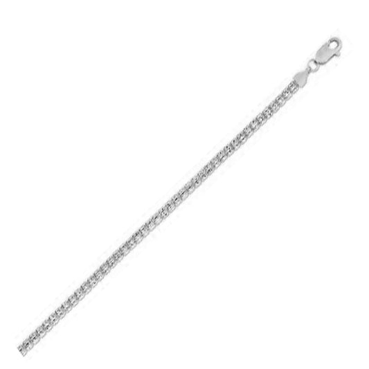 Eiskettenarmband aus 14k Weißgold (3,14 mm)