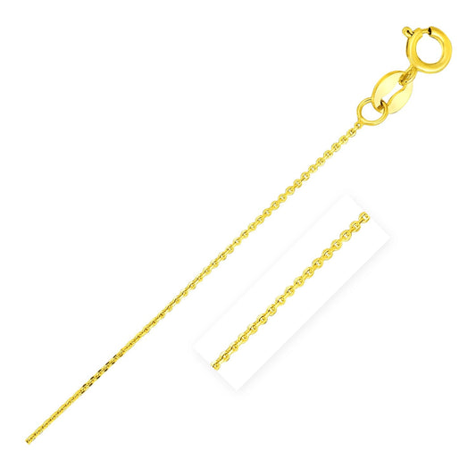 14 Karat Gelbgold Diamantgeschliffene Kabelketten (0,68 mm)