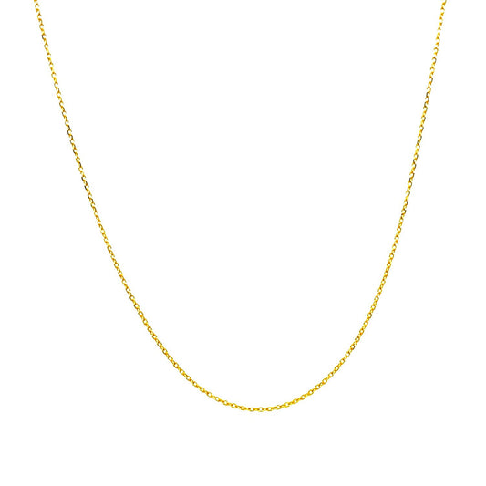14k Yellow Gold Diamond Cut Cable Link Chain (0.68 mm) - ThisandThatShoppe