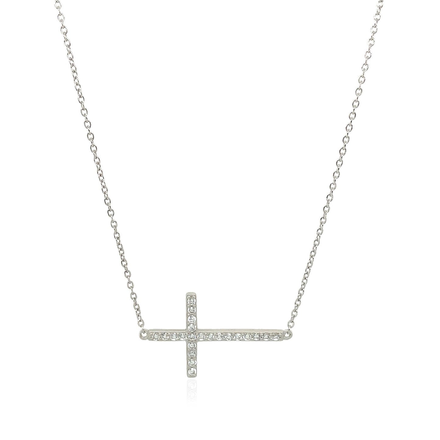 Bracelet croix en argent sterling avec oxydes de zirconium