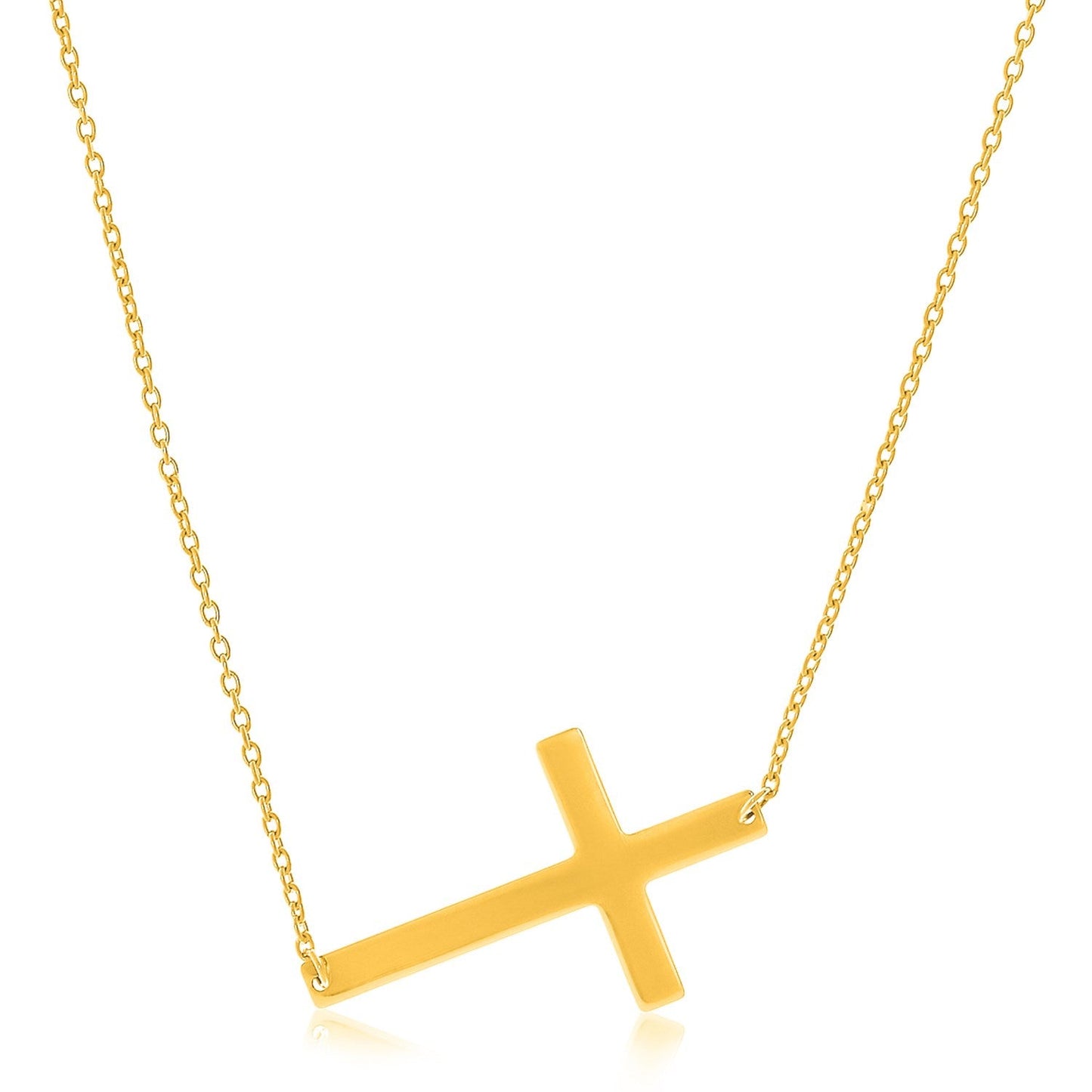 Halskette mit Kreuzmotiv aus 14 Karat Gelbgold