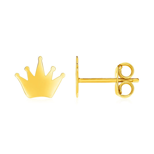 Ohrstecker aus 14 Karat Gelbgold mit Kronen