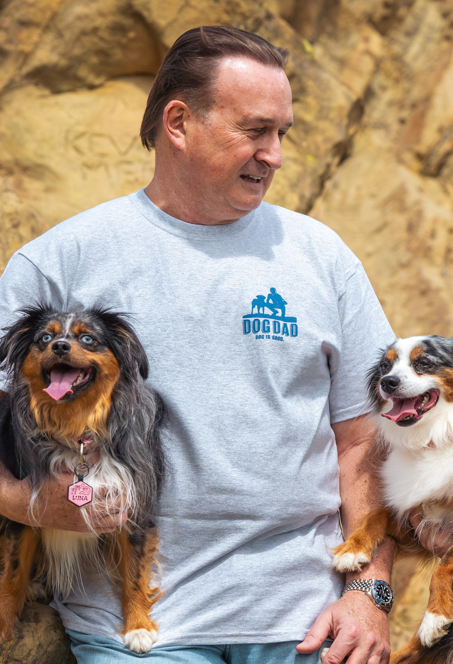 T-Shirt: Hunde-Papa (Grau)
