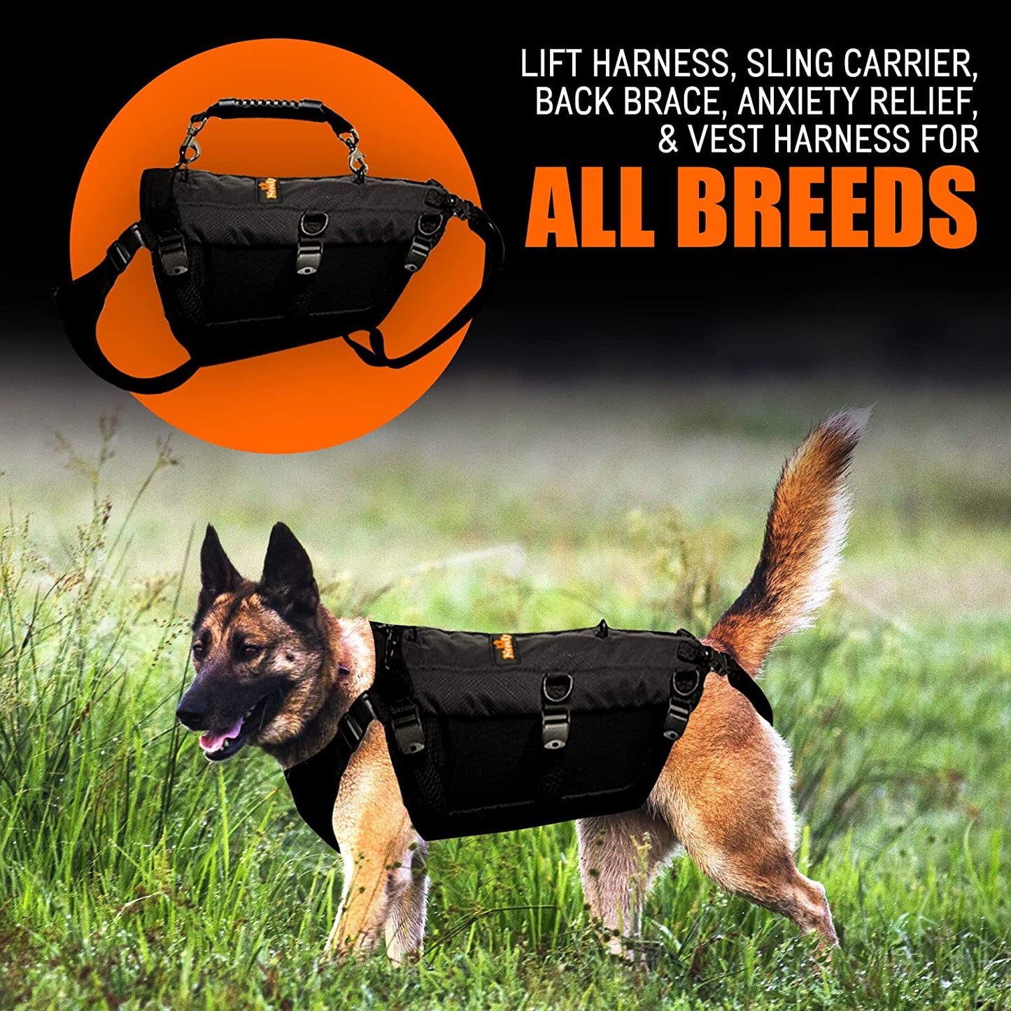 [GARANTIE À VIE !] Harnais de levage pour chien NeoAlly 5-en-1 Robuste Soutien complet du corps