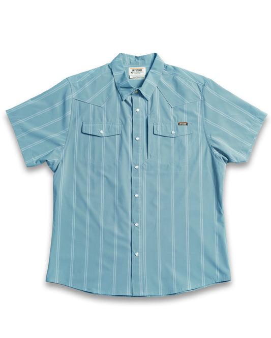 Chemise Daryll à manches courtes - Bleu moyen