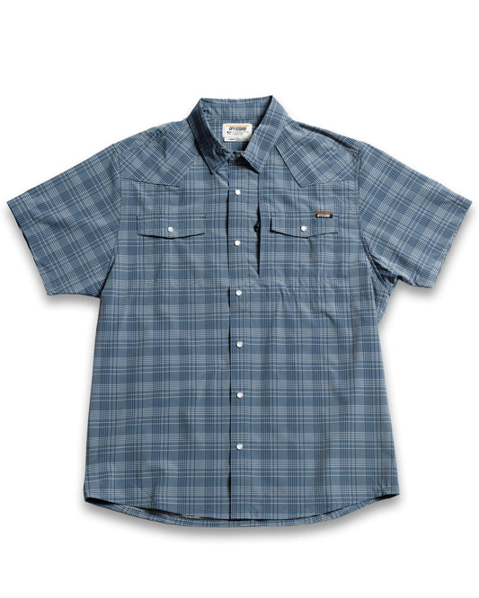 Chemise Deke manches courtes - Bleu roi délavé
