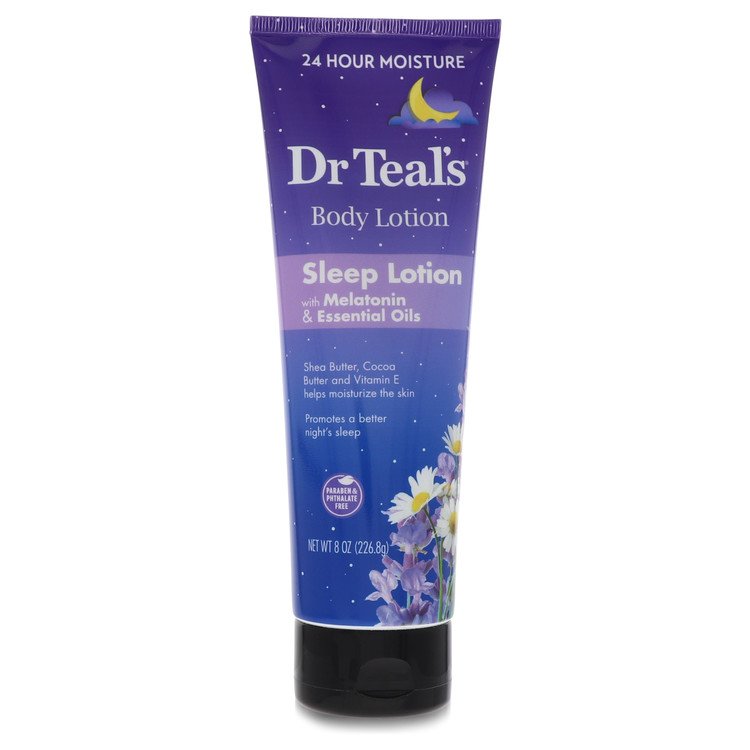 Dr Teal's Sleep Lotion de Dr Teal's Sleep Lotion avec mélatonine et huiles essentielles favorise un meilleur sommeil (beurre de karité, beurre de cacao et vitamine E, 227 g pour femmes