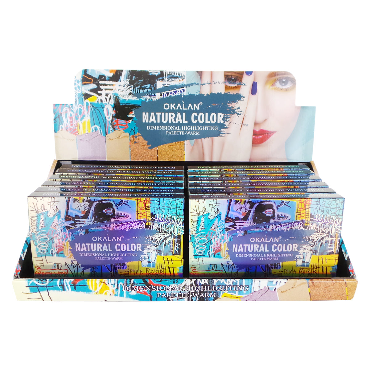 Palette d'Enlumineurs Dimensionnels Couleur Naturelle OKALAN - Présentoir Chaud, 12 Pièces - Présentoir Chaud, 12 Pièces