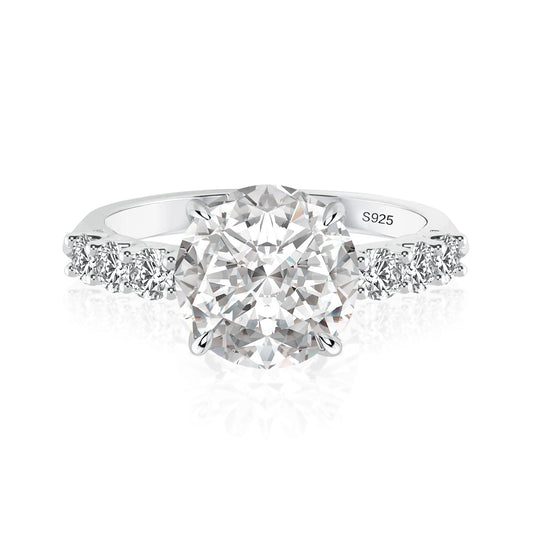 Rodiffy Moissanit 4.0 Ct runder Weißgold-Verlobungsring