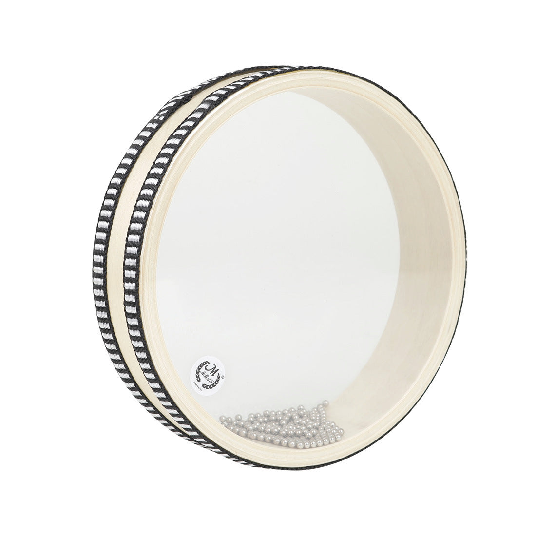 6-inch double-sided transparent wooden black edged wave drum instrument