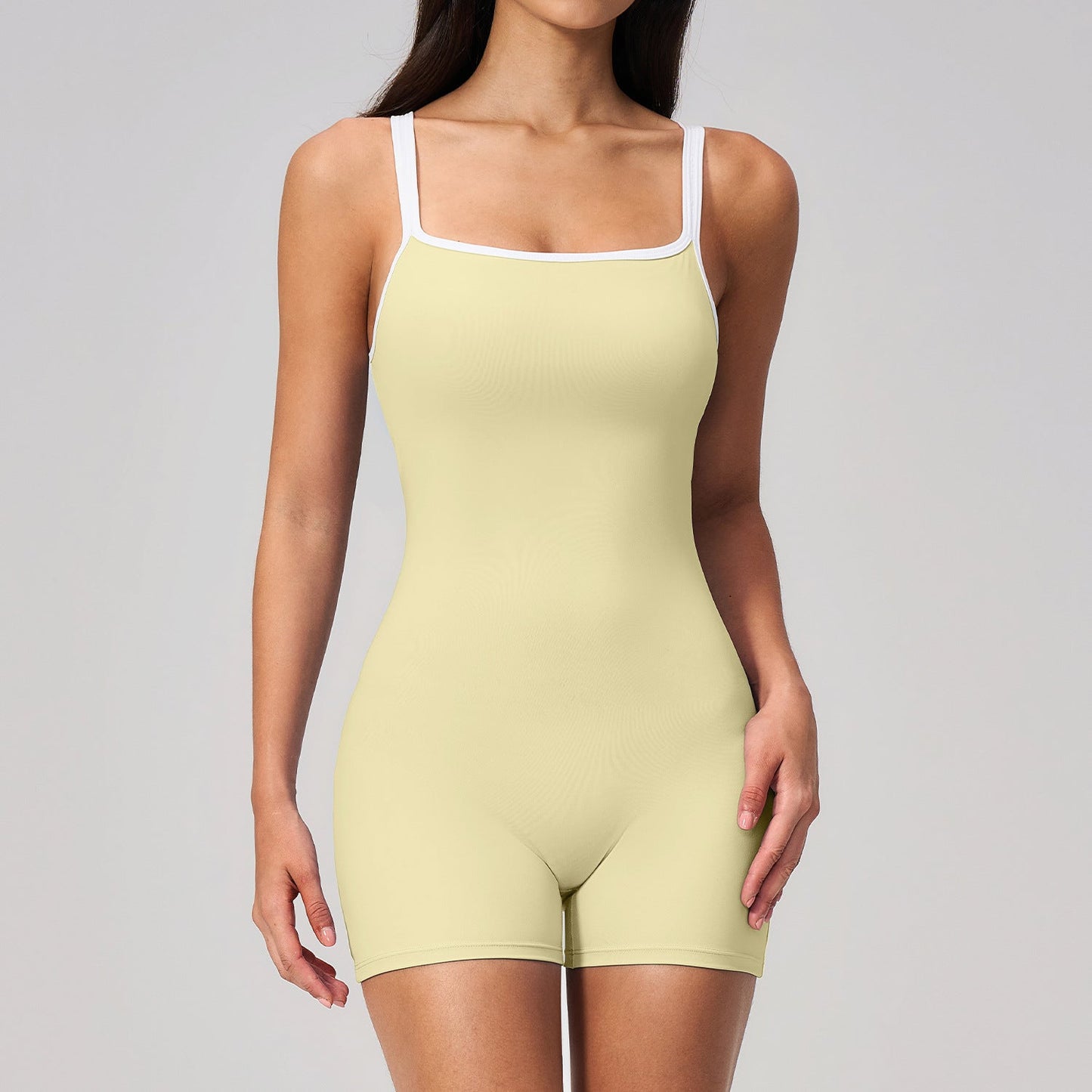 Women's Square Collar Backless Shorts Jumpsuit – Sport Fashion Style