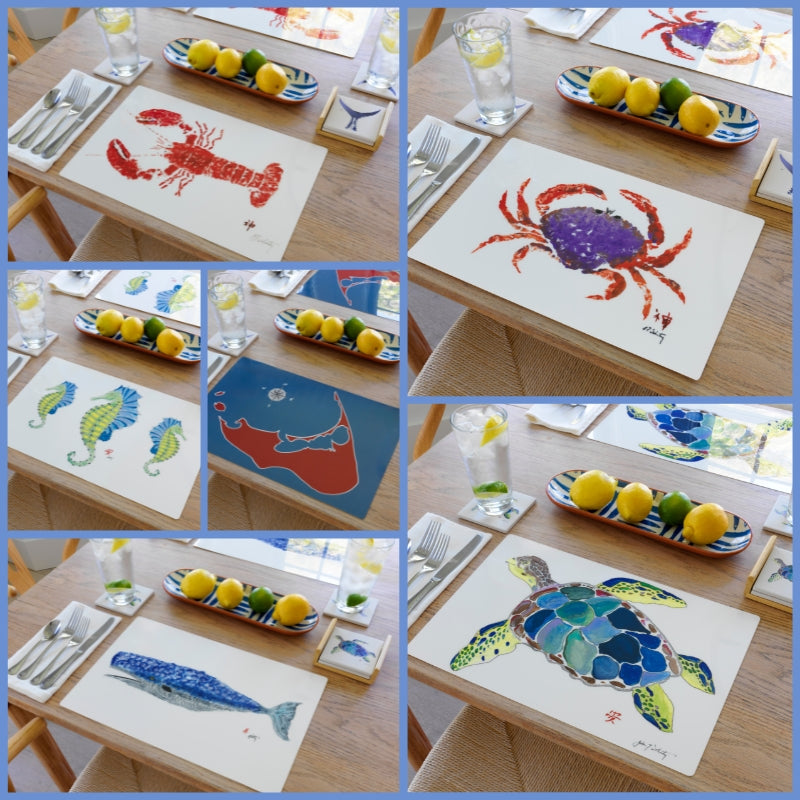 School of Seahorses Placemat | Nautical