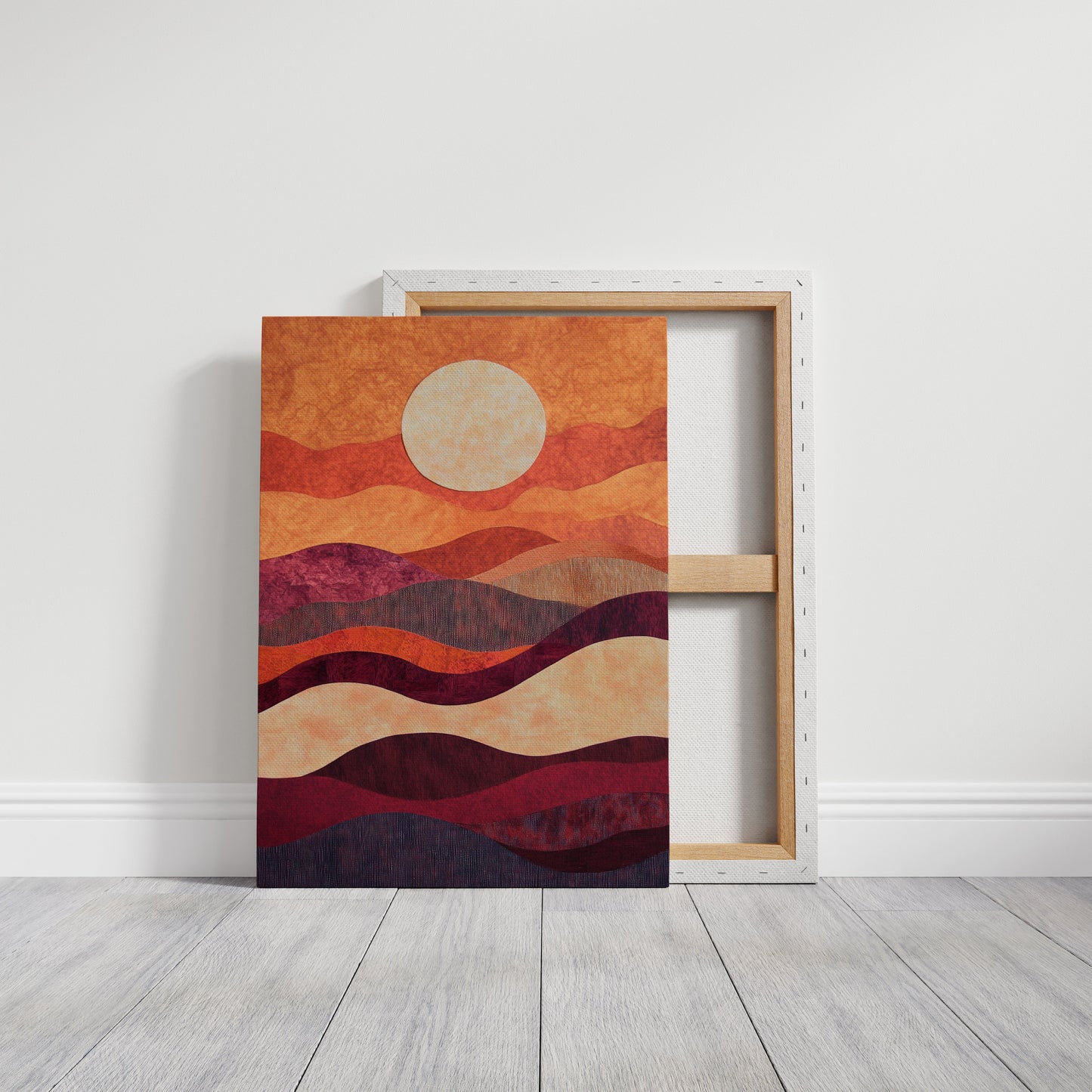 Sunset Serenity: Handmade Textile Wall Art