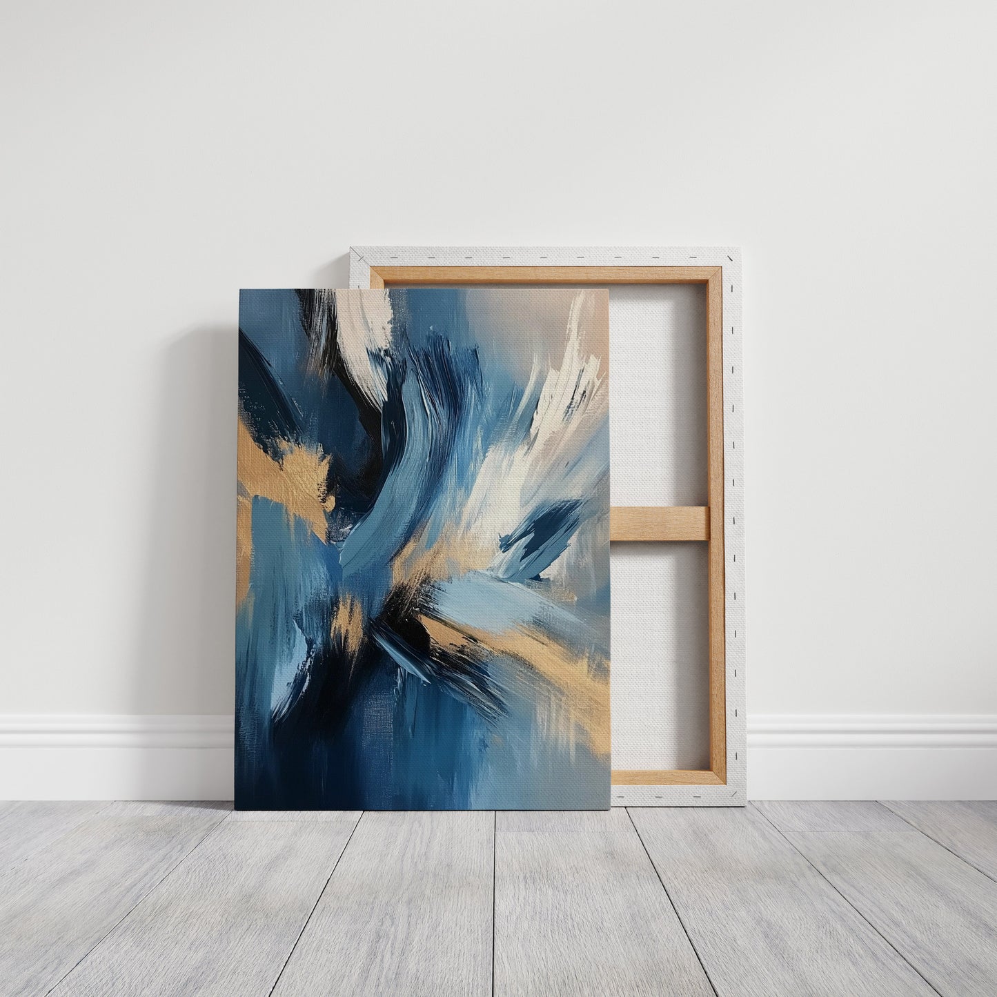 Blaue Gelassenheit - Abstraktes, vom Meer inspiriertes Leinwandbild