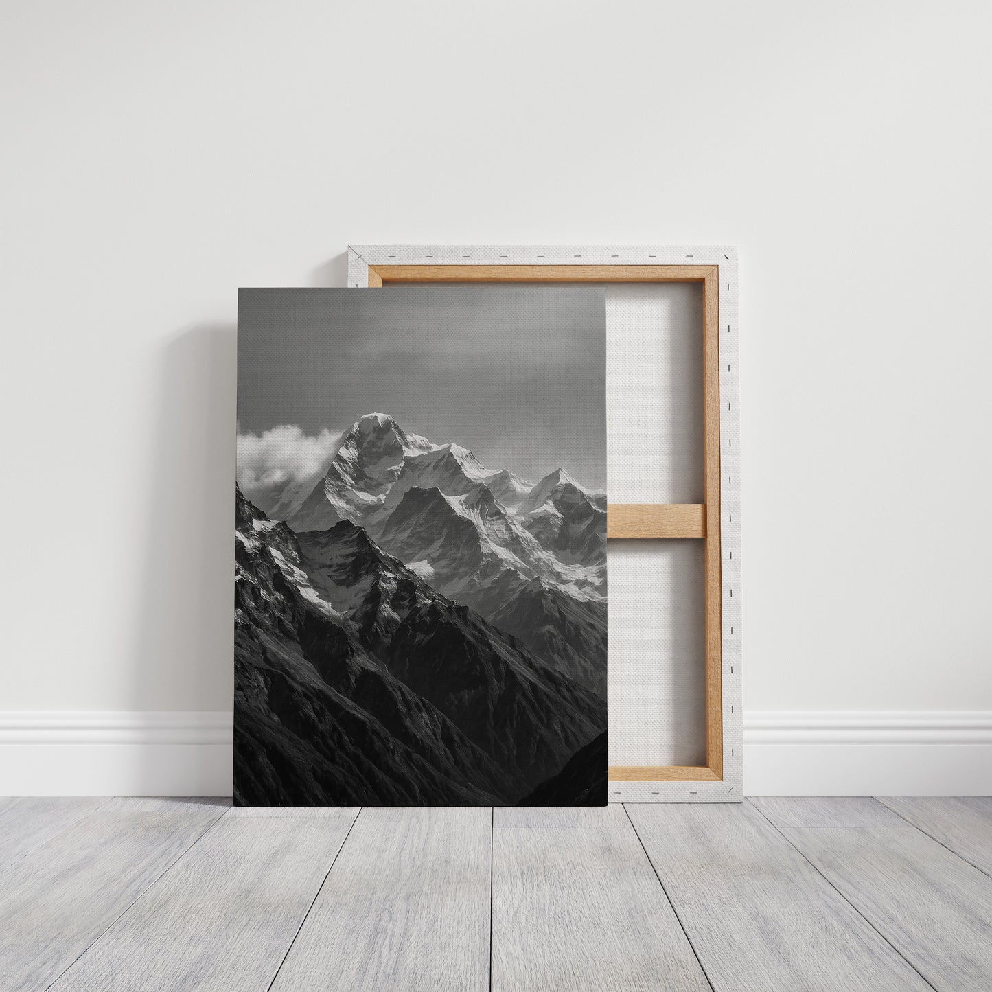 Monochrome Majesty – Black & White Alpine Mountain Print