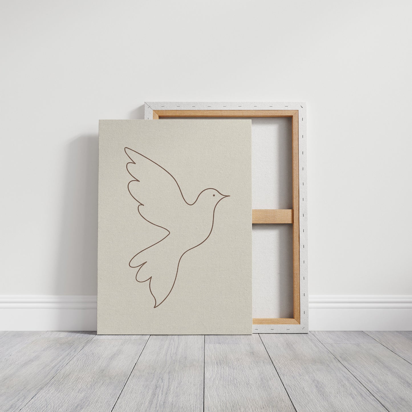 Minimalistischer Tauben-Linienkunst-Druck