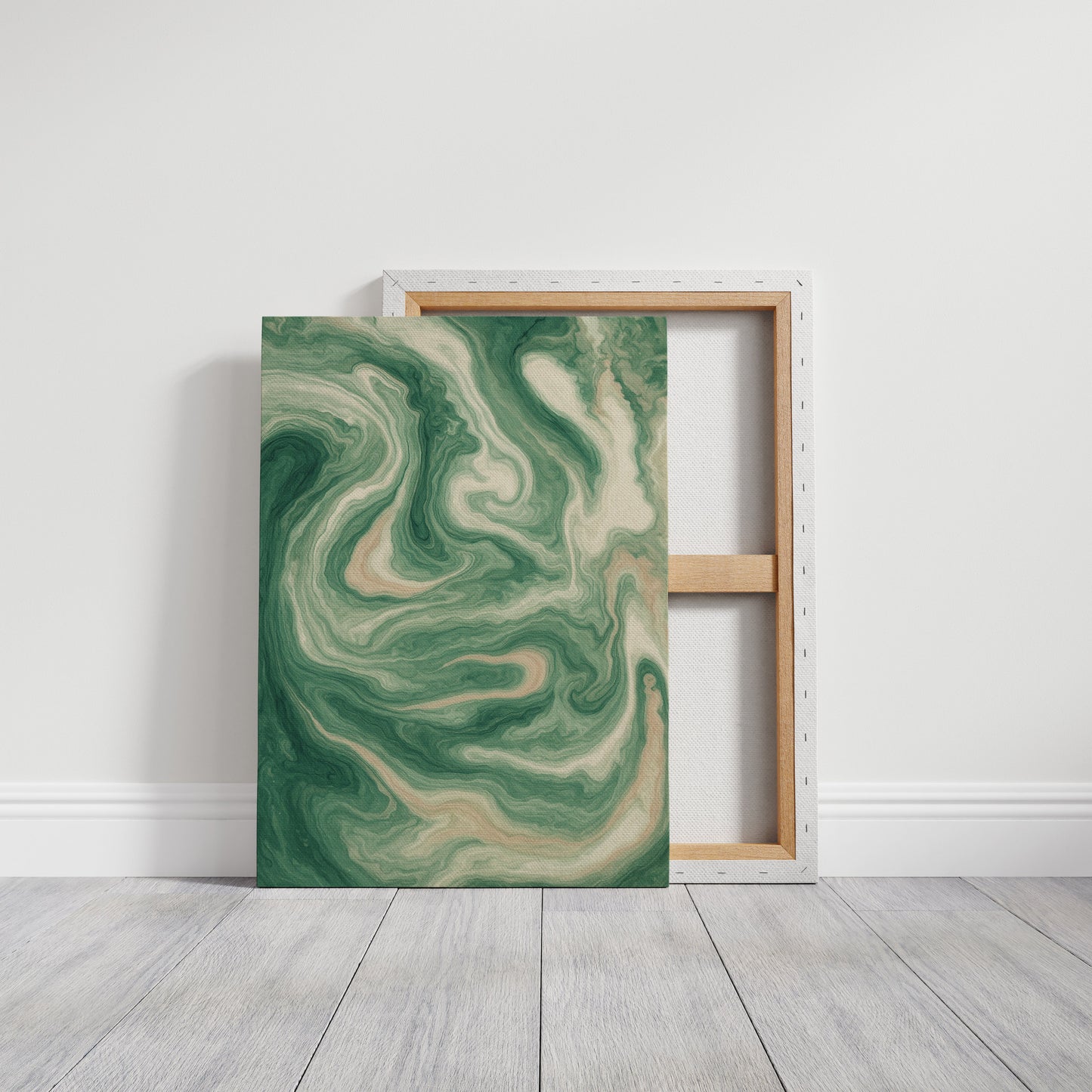 Emerald Waves: Abstract Fluid Art Print