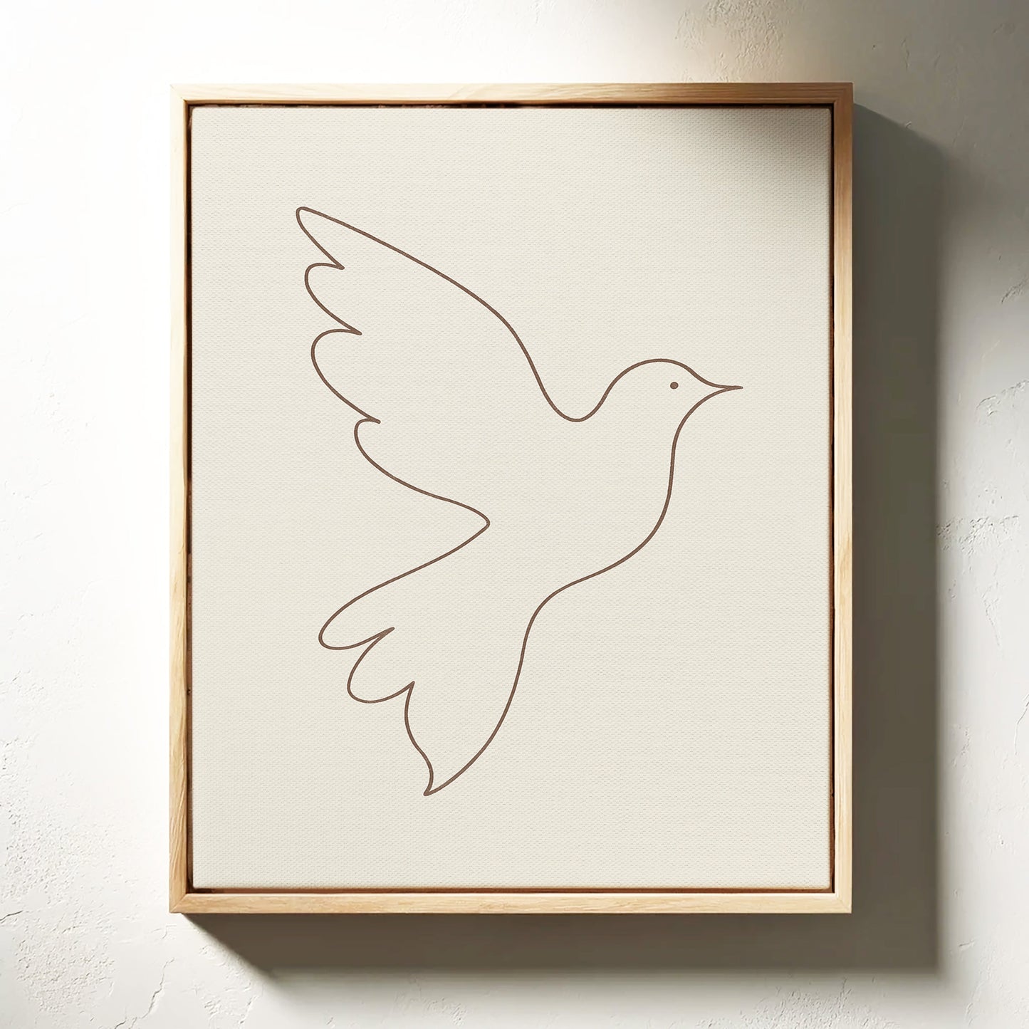 Minimalistischer Tauben-Linienkunst-Druck