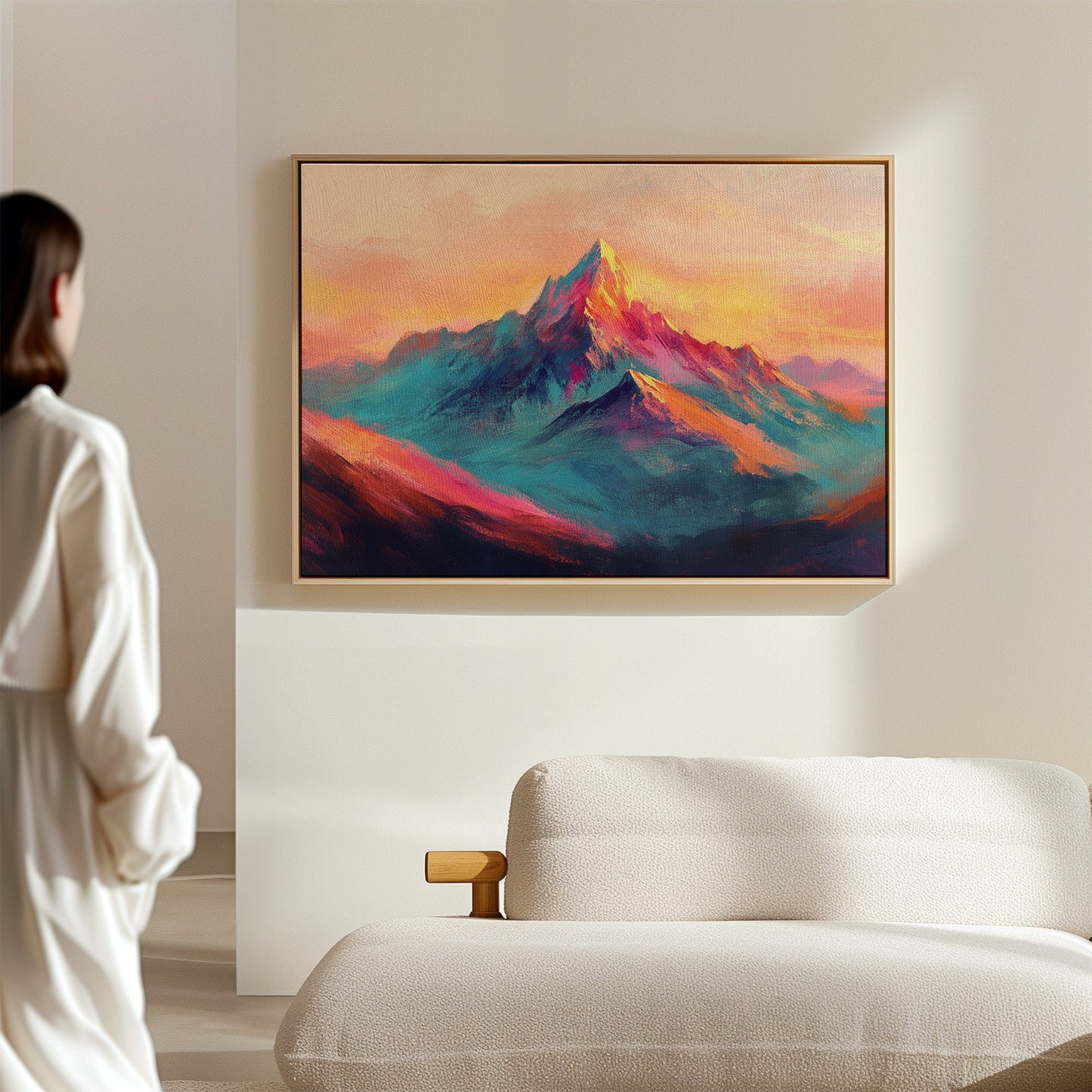 Vibrant Sunset Mountain Landscape Art Print