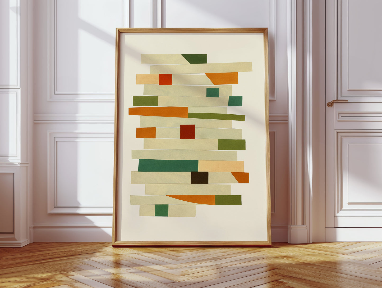“Stacked Harmony” – Mid-Century Modern Geometric Art Print
